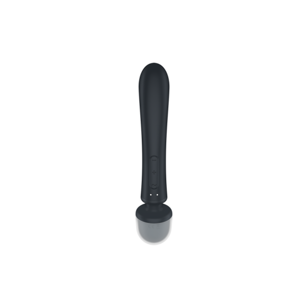 2 en 1 Vibromasseur rabbit et wand noir USB Triple Lover Satisfyer 